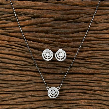 Cubic Zirconia Tanmaniya Mangalsutra With Rhodium Plating