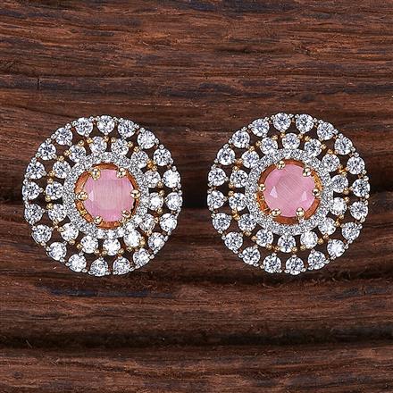 Cubic Zirconia Delicate Tops With 2 Tone Plating