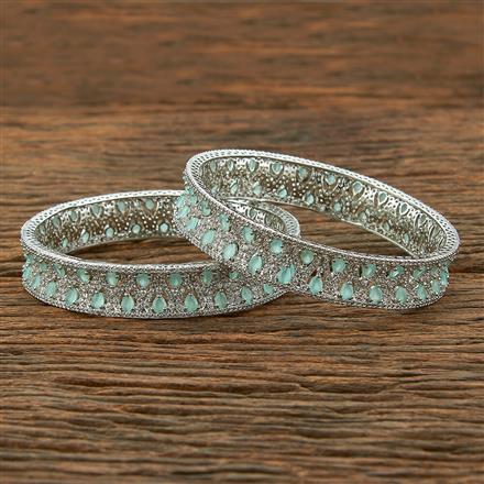 Cubic Zirconia Classic Bangles With Rhodium Plating