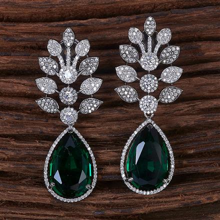 Cubic Zirconia Stone Earring With Black Plating