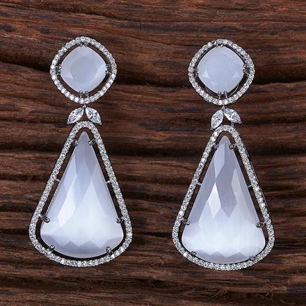 Cubic Zirconia Stone Earring With Black Plating