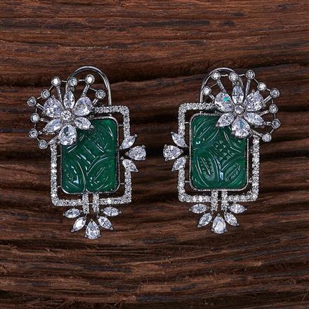 Cubic Zirconia Classic Earring With Black Plating