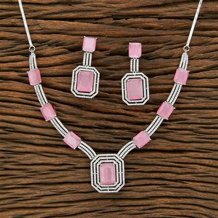 Cubic Zirconia Classic Necklace With Rhodium Plating