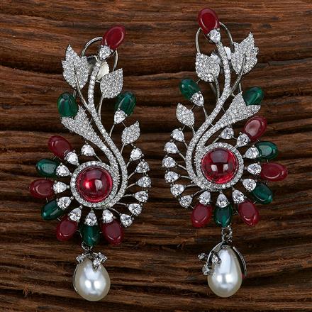 Cz Monalisa Stone Earring With Black Plating