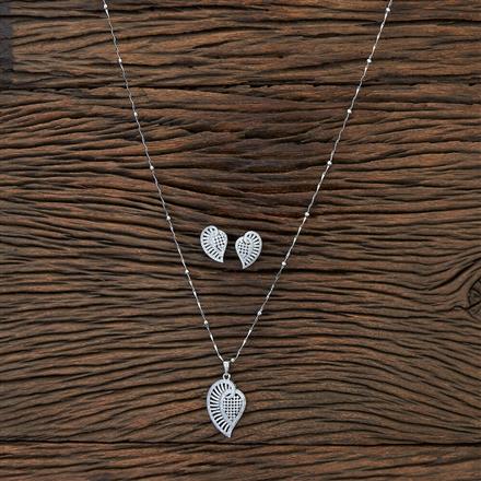 Cz Classic Pendant Set With Rhodium Plating