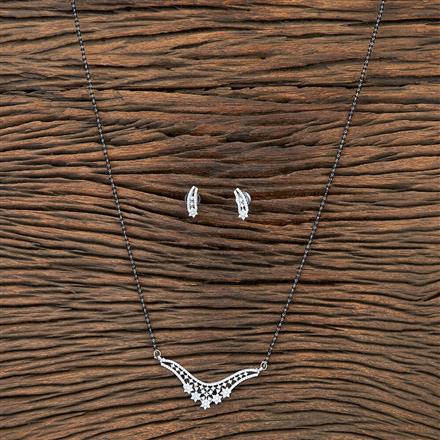 Cz Tanmaniya Mangalsutra With Rhodium Plating