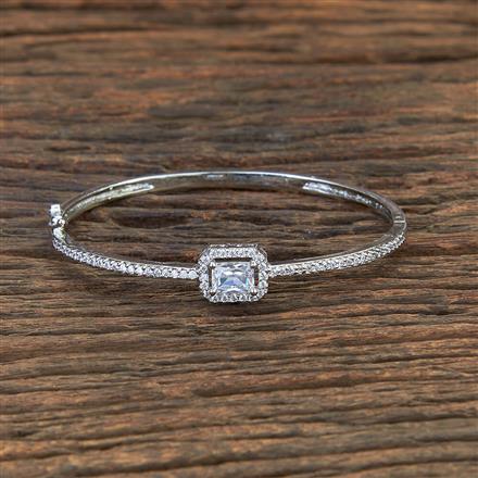 Cz Delicate Kada With Rhodium Plating