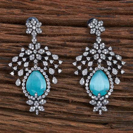 Cz Classic Earring With Black Plating