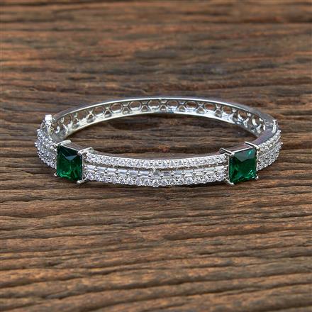 Cz Classic Kada With Rhodium Plating