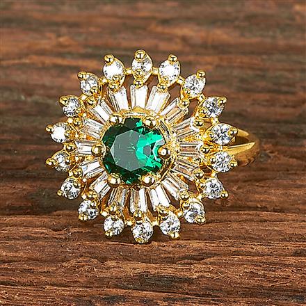 Cz Adjustable Ring With Gold Plating