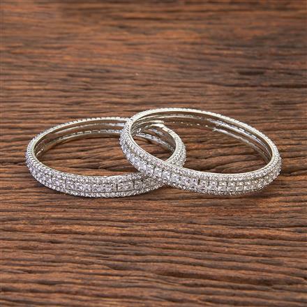 Cubic Zirconia Classic Bangles With Rhodium Plating