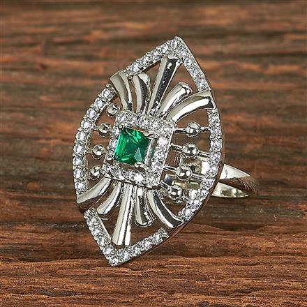 Cz Adjustable Ring With Rhodium Plating