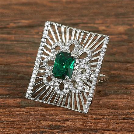 Cz Adjustable Ring With Rhodium Plating