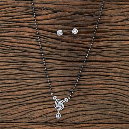 Cz Classic Mangalsutra With Rhodium Plating