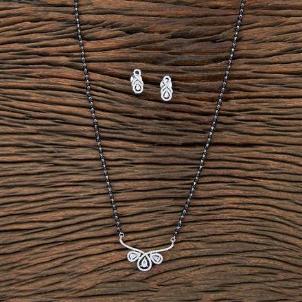 Cz Tanmaniya Mangalsutra With Rhodium Plating