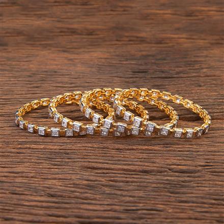 Cubic Zirconia Classic Bangles With 2 Tone Plating