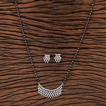 Cubic Zirconia Tanmaniya Mangalsutra With Rhodium Plating