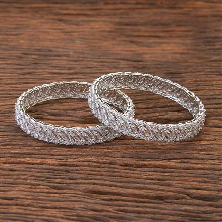 Cubic Zirconia Classic Bangles With Rhodium Plating