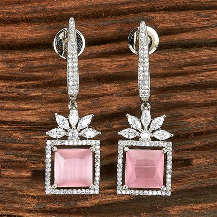 Cubic Zirconia Classic Earring With Rhodium Plating