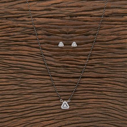 Cubic Zirconia Delicate Mangalsutra With Rhodium Plating