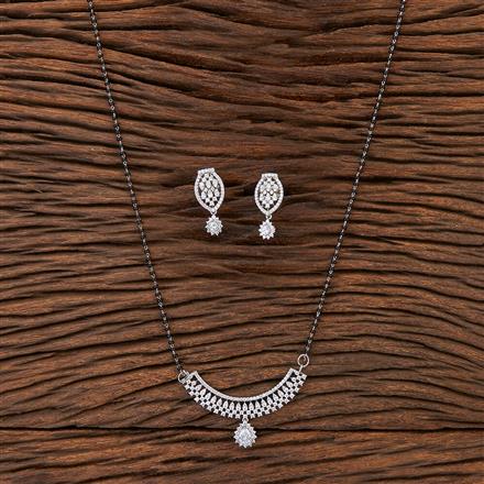 Cubic Zirconia Tanmaniya Mangalsutra With Rhodium Plating