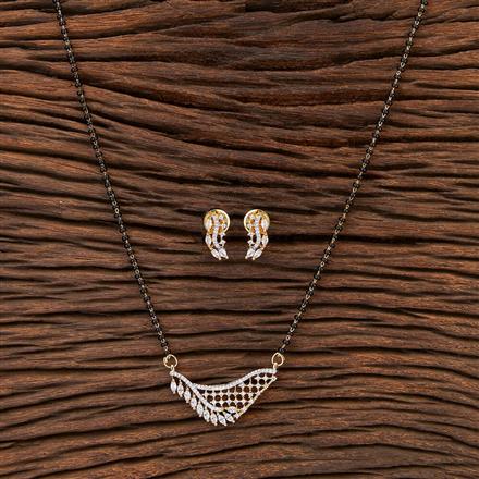 Cubic Zirconia Tanmaniya Mangalsutra With 2 Tone Plating