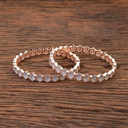 Cubic Zirconia Classic Bangles With Rose Gold Plating