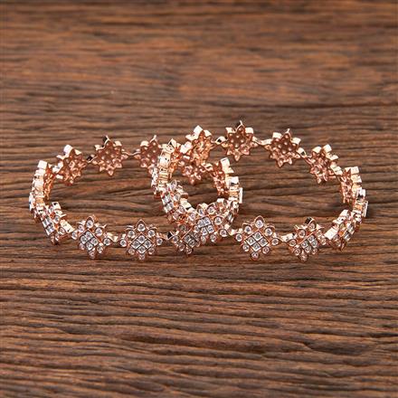 Cubic Zirconia Classic Bangles With Rose Gold Plating