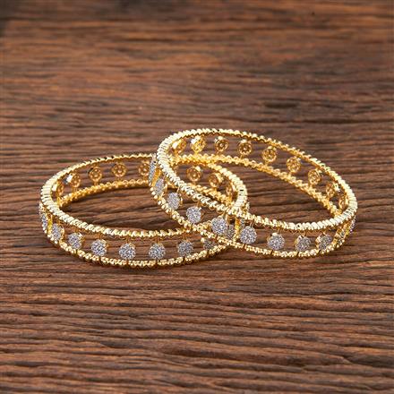Cubic Zirconia Classic Bangles With 2 Tone Plating