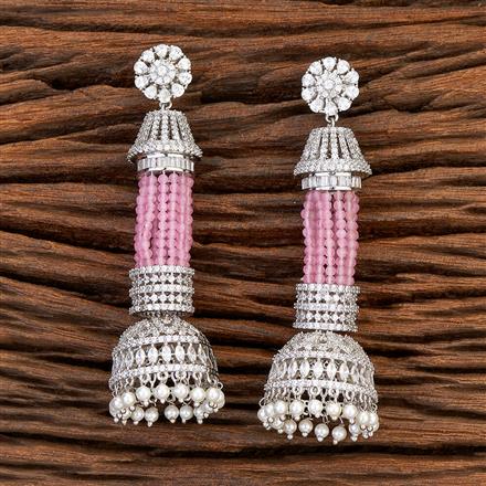 Cubic Zirconia Classic Jhumki With Rhodium Plating