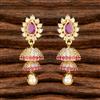 Cubic Zirconia South Indian Earring With Gold Plating