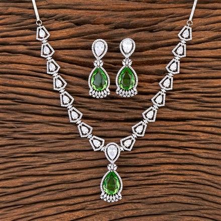 Cubic Zirconia Classic Necklace With Rhodium Plating