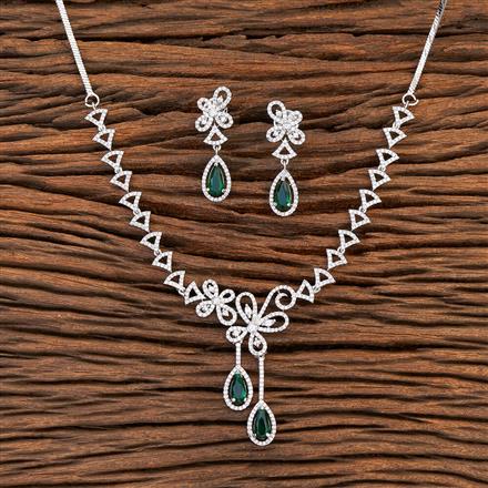 Cubic Zirconia Classic Necklace With Rhodium Plating