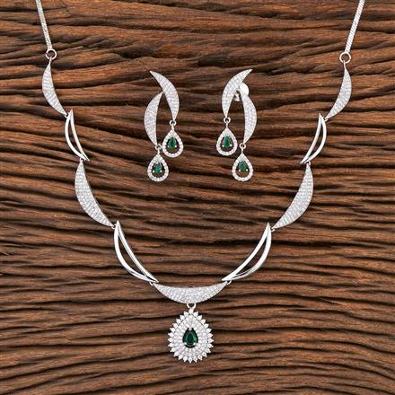 Cubic Zirconia Classic Necklace With Rhodium Plating
