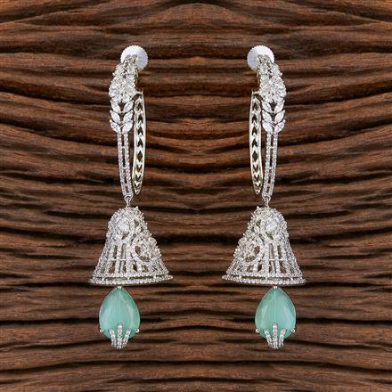 Cubic Zirconia Classic Earring With Rhodium Plating