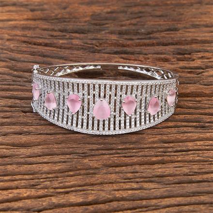 Cz Classic Kada With Rhodium Plating