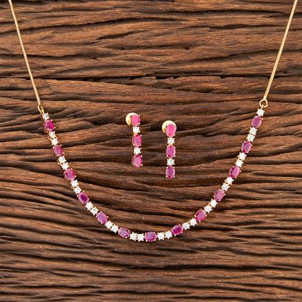 Cz Classic Necklace With Gold Plating