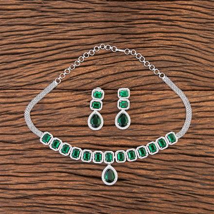 Cz Choker Necklace With Rhodium Plating