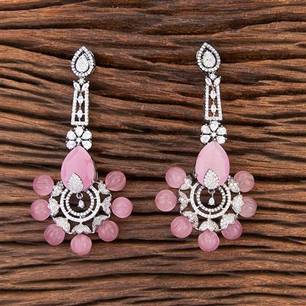 Cz Long Earring With Black Plating