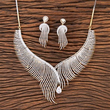 Cz Classic Necklace With 2 Tone Plating