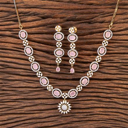 Cz Classic Necklace With 2 Tone Plating