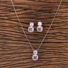 Cz Delicate Pendant Set With Rhodium Plating
