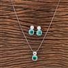 Cz Delicate Pendant Set With Rhodium Plating