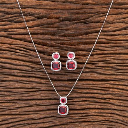 Cz Delicate Pendant Set With Rhodium Plating