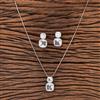 Cz Delicate Pendant Set With Rhodium Plating