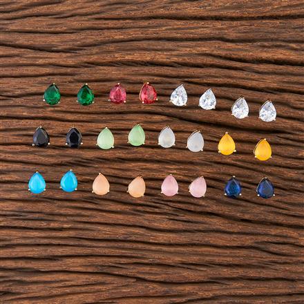 Cz Combo Earring Set With Gold Plating