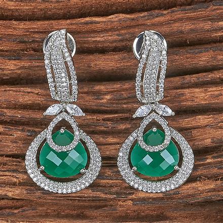 Cubic Zirconia Classic Earring With Rhodium Plating