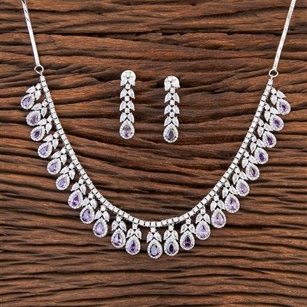 Cubic Zirconia Classic Necklace With Rhodium Plating