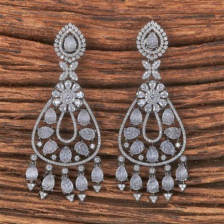 Cubic Zirconia Classic Earring With Black Plating