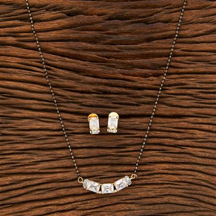 Cubic Zirconia Tanmaniya Mangalsutra With 2 Tone Plating